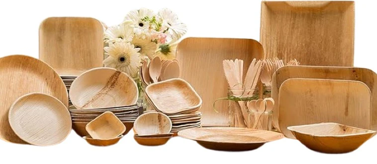 3 compartment biodegradable areca leaf plates for events and catering suppliers